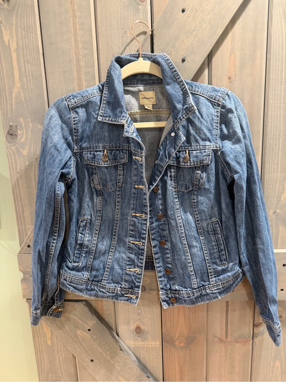 G.H. Bass & Co. Women’s Denim Trucker Jacket Size Small Blue Button Front Cotton